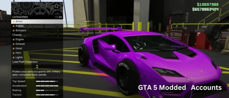 Modded cars in GTA 5 Accounts
